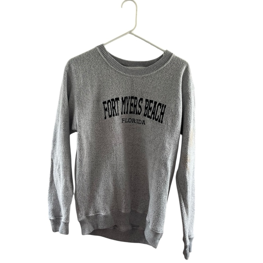 Fort Myers Beach Florida Sweatshirt Grey Size Medium